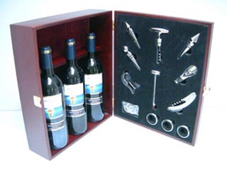 JY-2242  19-Pc Wine set in Wine wooden box<br>(for 3 Bottles)